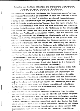 Artur Reichow: Gedanken zur heutigen Situation des technischen Klavierunterrichtes und seine natrlichen Grundlagen (Typoskript c.1954, bertragen von JR 12/2009), Faksimile der Titelseite